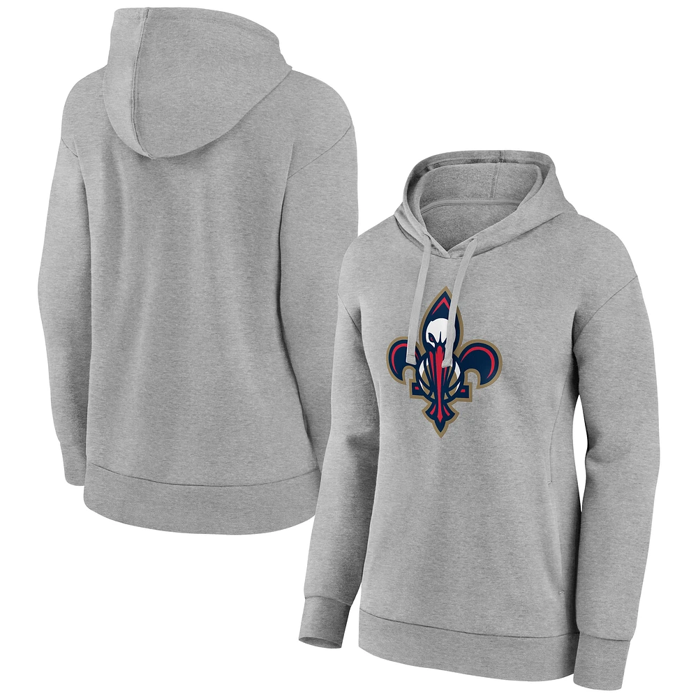 Women's Gray New Orleans Pelicans Alternate Logo Pullover Hoodie