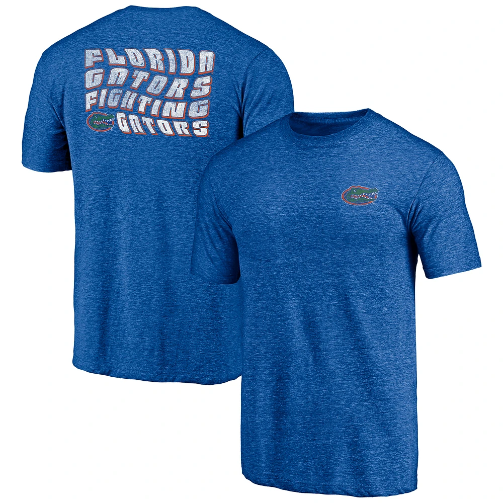 Men's Royal Florida Gators Wavy Logo Tri-Blend T-Shirt