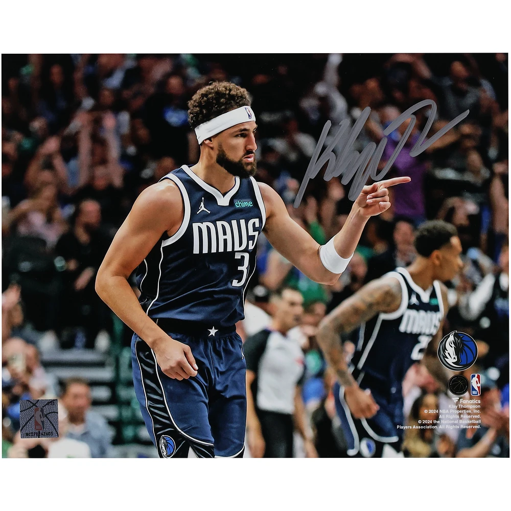 Klay Thompson Dallas Mavericks Autographed 8" x 10" Shooting Celebration Photograph