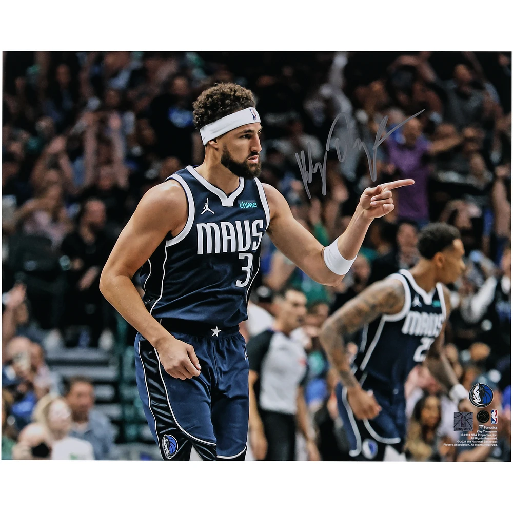 Klay Thompson Dallas Mavericks Autographed 16" x 20" Shooting Celebration Photograph