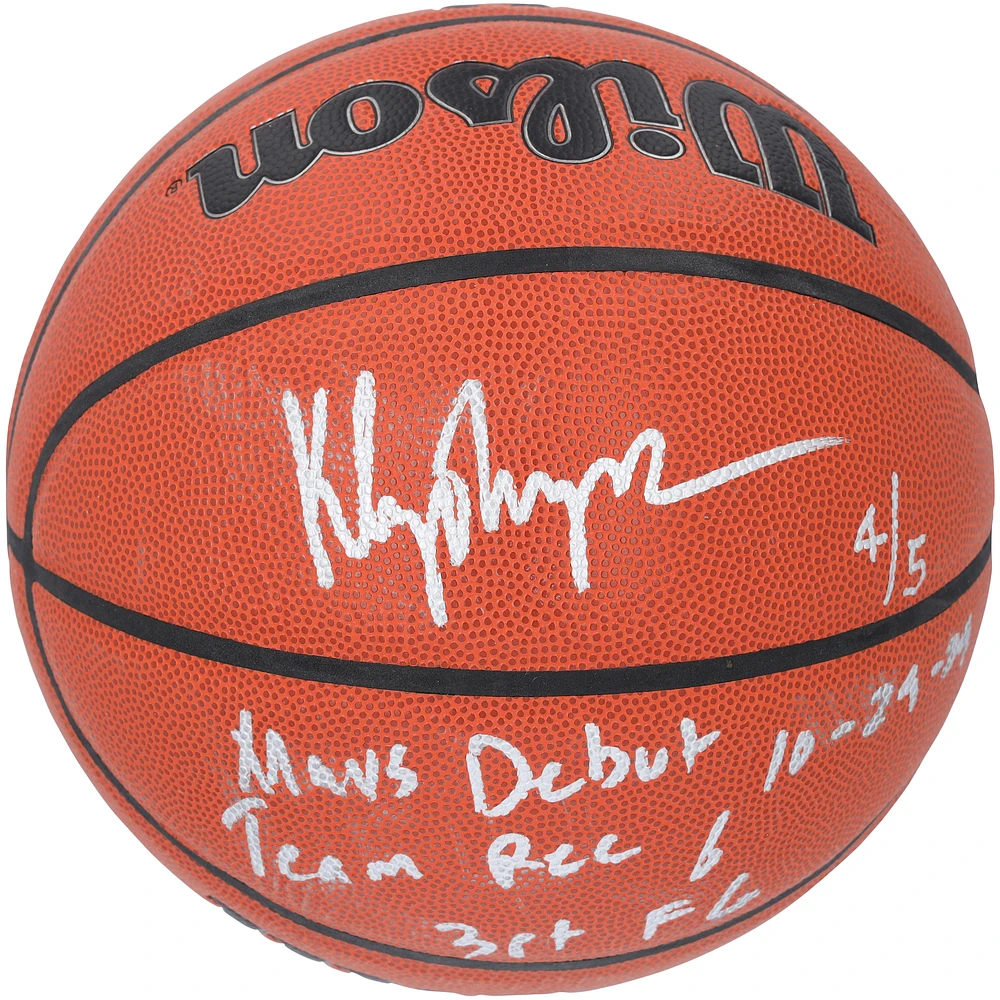 Klay Thompson Dallas Mavericks Autographed Wilson Authentic Series Indoor/Outdoor Basketball with Multiple Mavs Debut Inscriptions