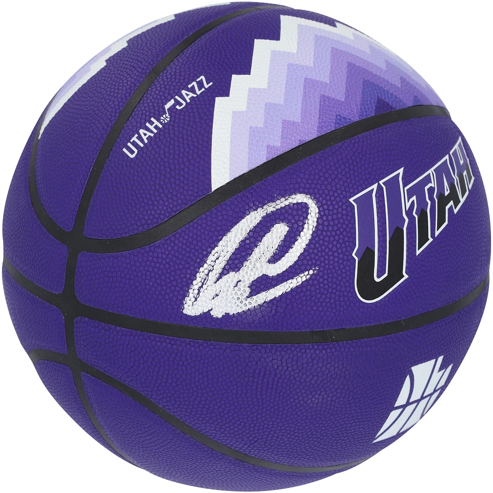 Lauri Markkanen Utah Jazz Autographed Wilson 2023-24 Wilson City Collector Basketball