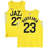 Lauri Markkanen Utah Jazz Autographed Nike Gold Icon Swingman Jersey