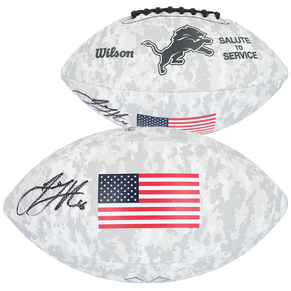 Jared Goff Detroit Lions Autographed Wilson 2024 Salute to Service Football