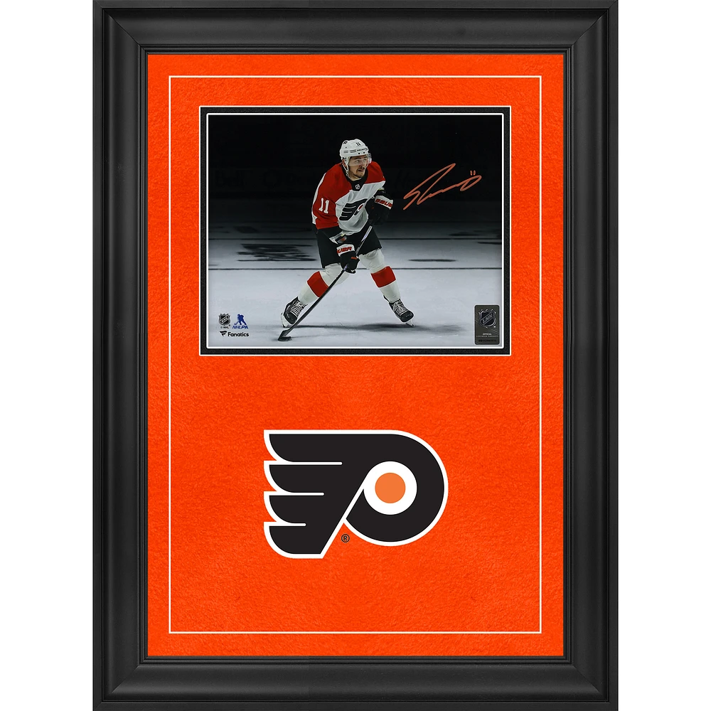 Travis Konecny Philadelphia Flyers Autographed Deluxe Framed 8" x 10" Reverse Retro Jersey Shooting Spotlight Photograph