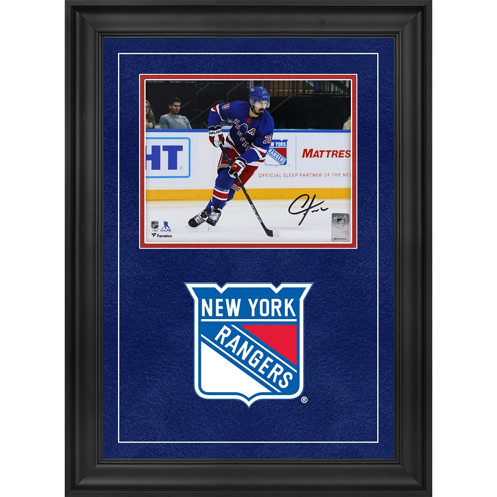 Chris Kreider New York Rangers Autographed Deluxe Framed 8" x 10" Blue Jersey Skating Photograph