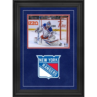 Igor Shesterkin New York Rangers Autographed Deluxe Framed 8" x 10" White Jersey Making Save Photograph