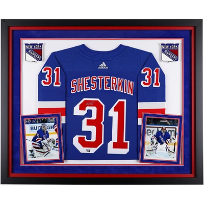 Igor Shesterkin New York Rangers Autographed Deluxe Framed Blue adidas Authentic Jersey