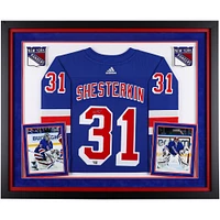 Igor Shesterkin New York Rangers Autographed Deluxe Framed Blue adidas Authentic Jersey