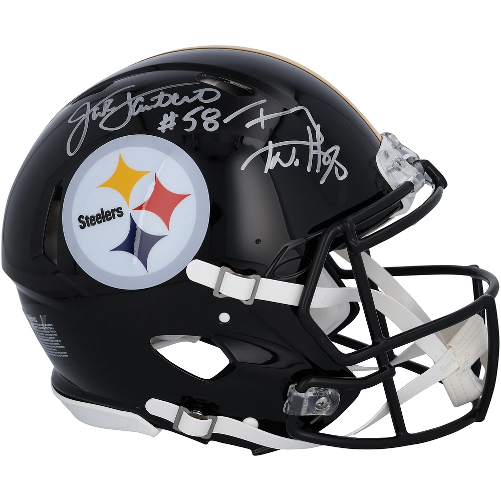 T.J. Watt & Jack Lambert Pittsburgh Steelers Autographed Riddell Speed Authentic Helmet