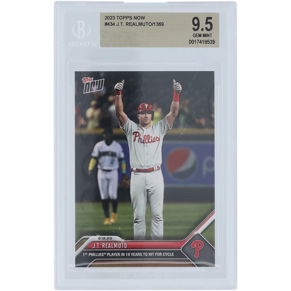 J.T. Realmuto Philadelphia Phillies 2023 Topps Now Hit for Cycle #434 BGS Authenticated 9.5 Card