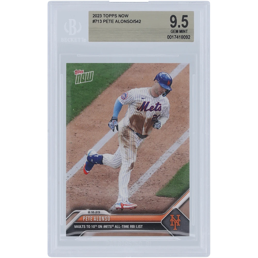 Pete Alonso New York Mets 2023 Topps Now 10th All-time Mets RBI List #713 BGS Authenticated 9.5 Card