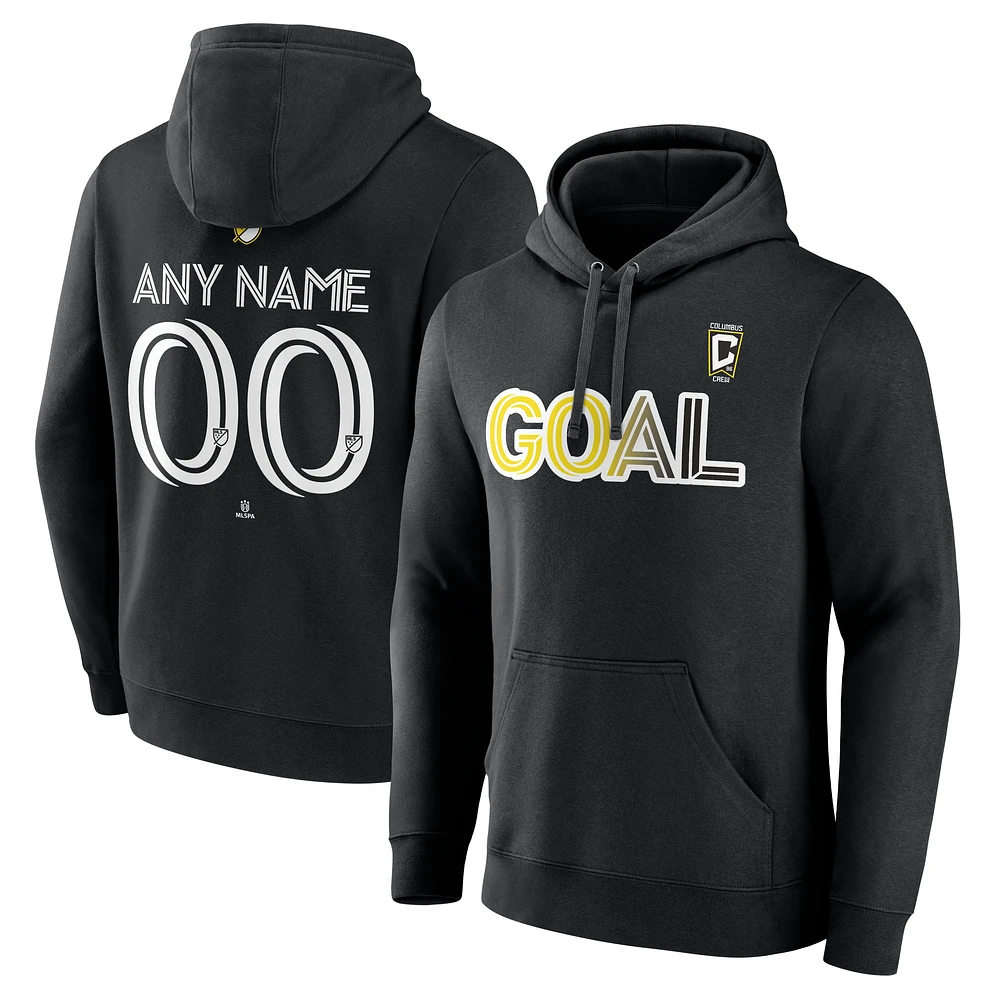 Men's Black Columbus Crew Goal Custom Pullover Hoodie