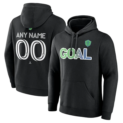 Men's Black Seattle Sounders FC Goal Custom Pullover Hoodie