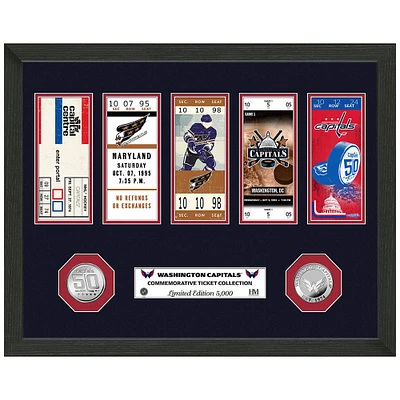 Highland Mint Washington Capitals 50th Anniversary Ticket Collection 12" x 15" Silver Coin Photo Mint