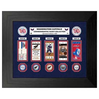 Highland Mint Washington Capitals 50th Anniversary Deluxe Ticket Collection 12" x 15" Silver Coin Photo Mint