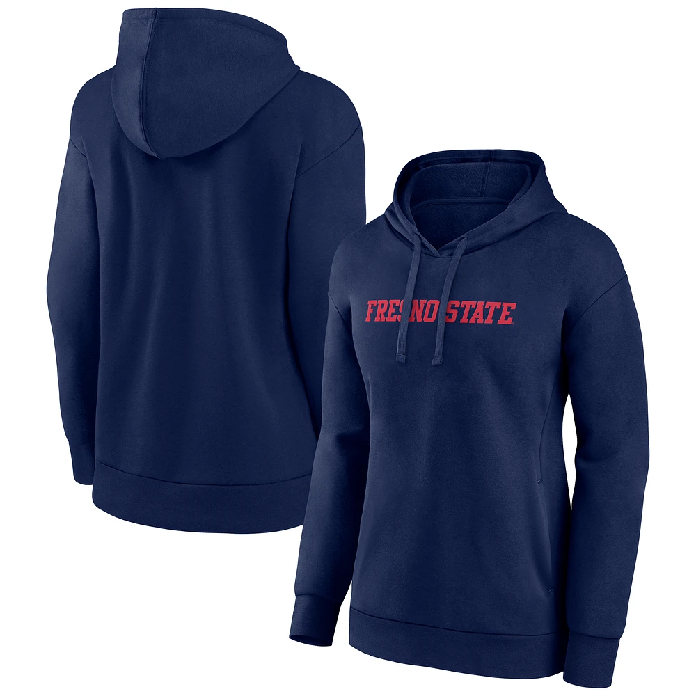 Women's Navy Fresno State Bulldogs Arch Pullover Hoodie