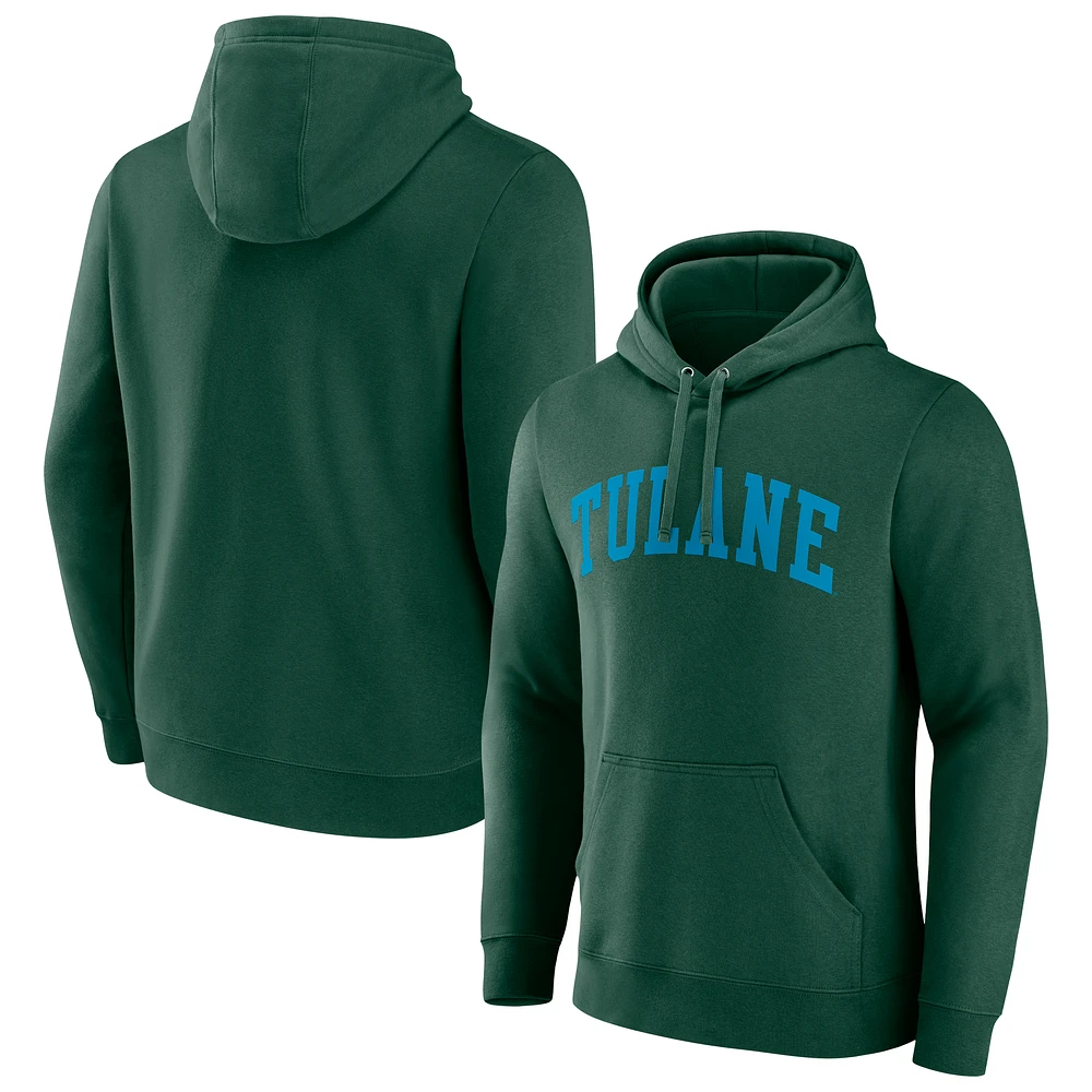 Men's Green Tulane Green Wave Arch Pullover Hoodie