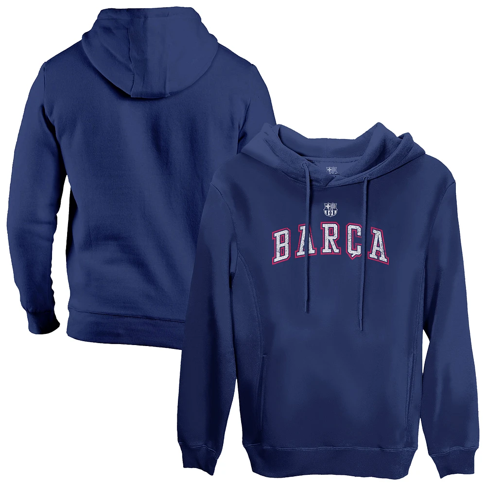 Men's 1863FC Navy Barcelona Athletic Wordmark Fleece Pullover Hoodie