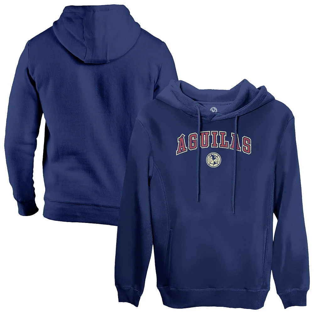 Men's 1863FC Navy Club America Athletic Wordmark Fleece Pullover Hoodie