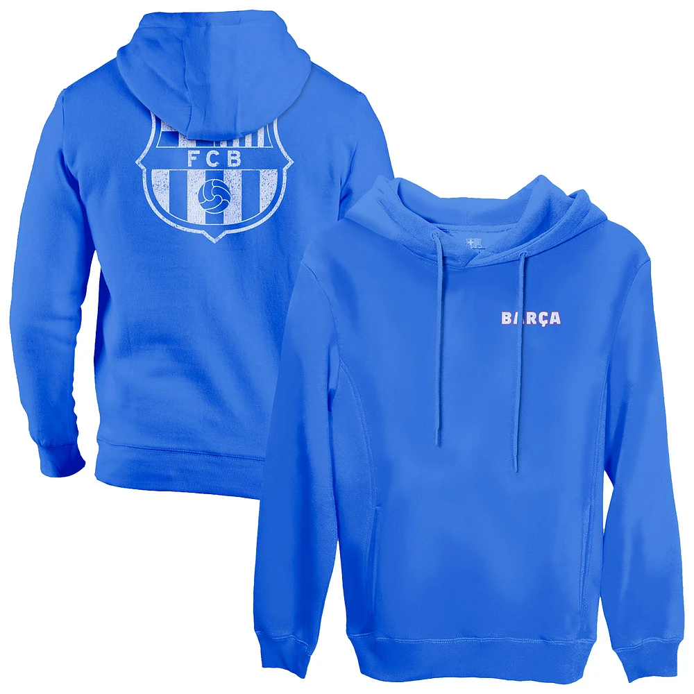 Men's 1863FC Blue Barcelona Wordmark Fleece Pullover Hoodie