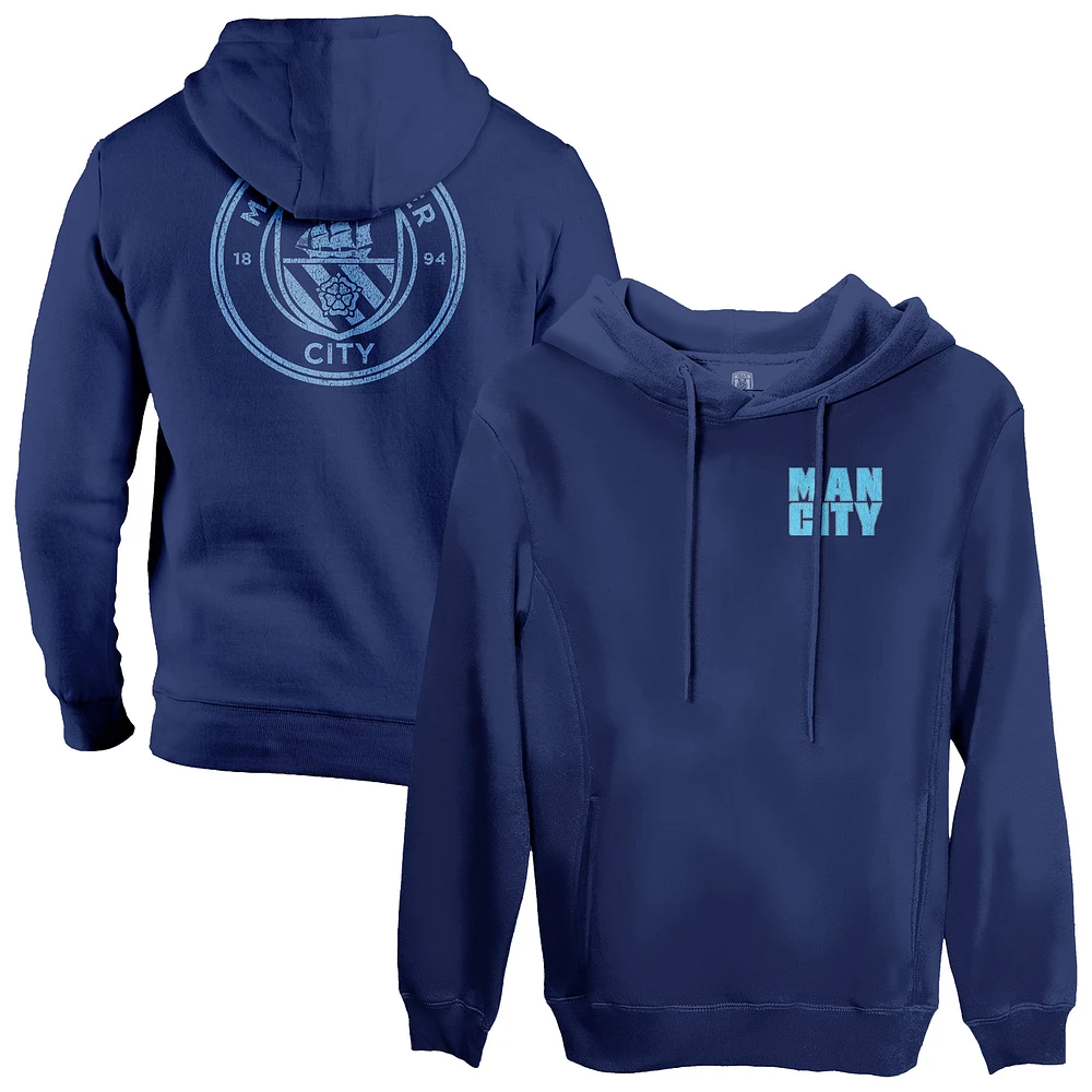 Men's 1863FC Navy Manchester City Wordmark Fleece Pullover Hoodie