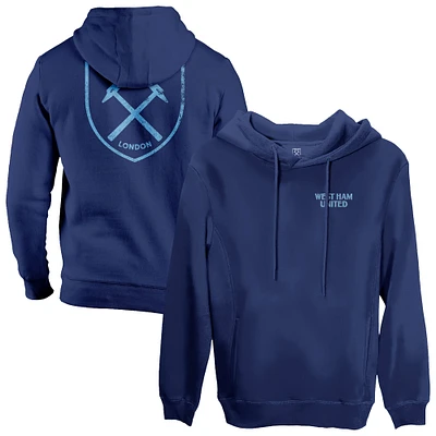 Men's 1863FC Navy West Ham United Wordmark Fleece Pullover Hoodie