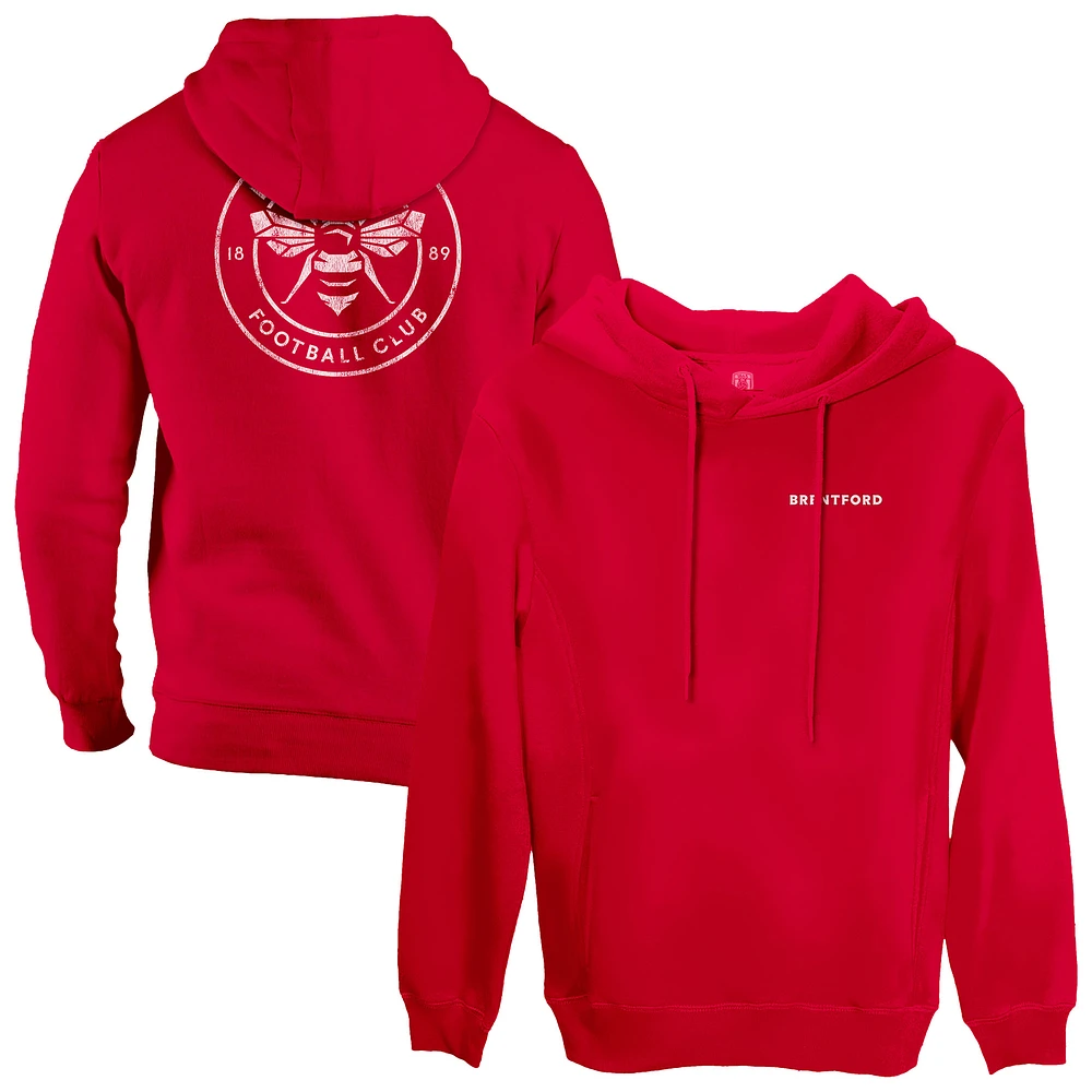 Men's 1863FC Red Brentford FC Wordmark Fleece Pullover Hoodie