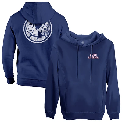 Men's 1863FC Navy Club America Wordmark Fleece Pullover Hoodie