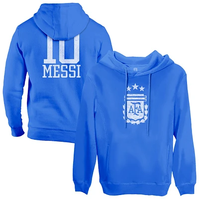 Men's 1863FC Lionel Messi Blue Argentina National Team Player Fleece Pullover Hoodie