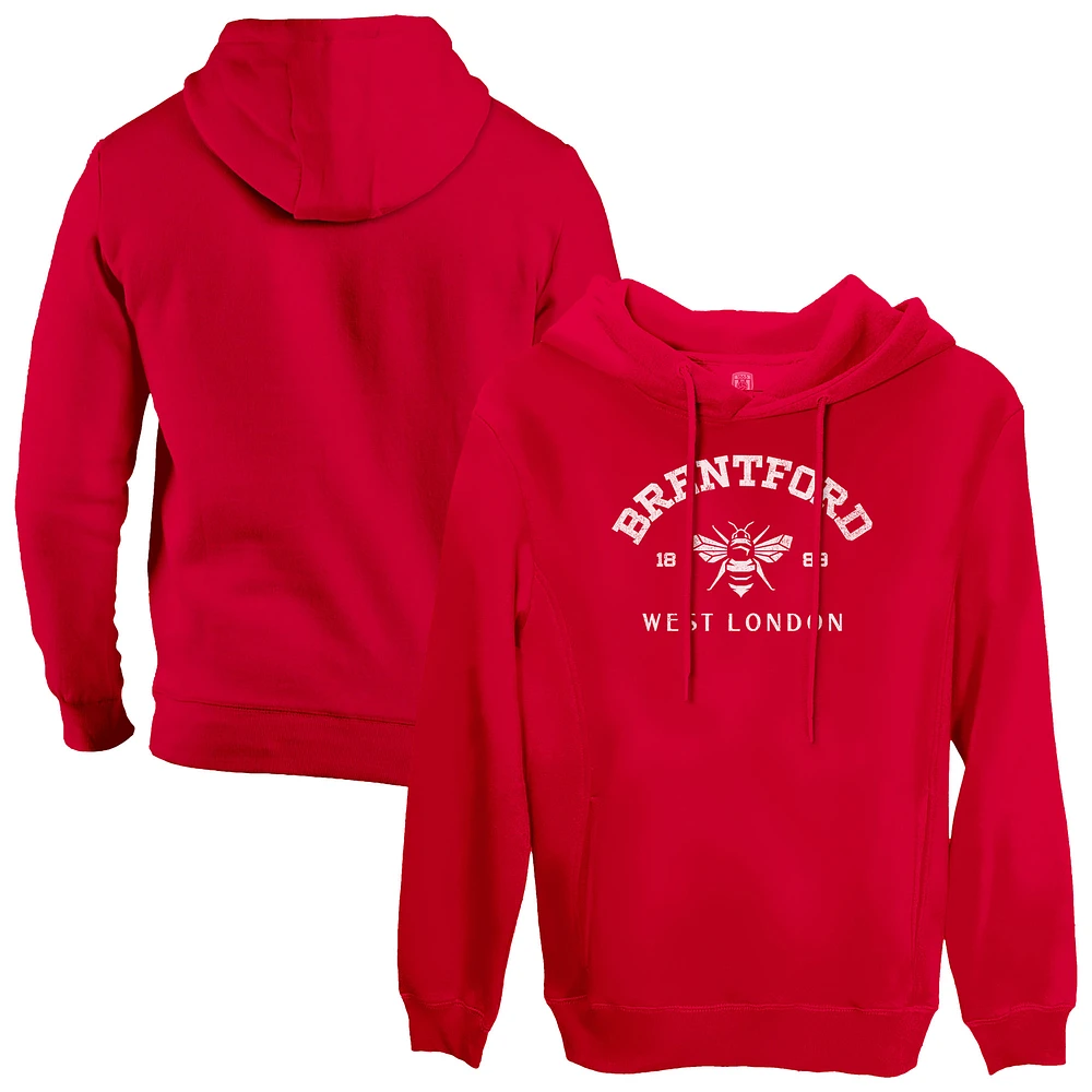 Men's 1863FC Red Brentford FC Established Location Fleece Pullover Hoodie