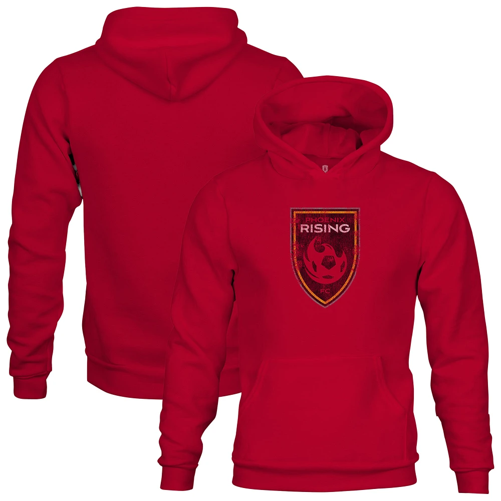 Youth 1863FC Red Phoenix Rising FC Color Badge Fleece Pullover Hoodie