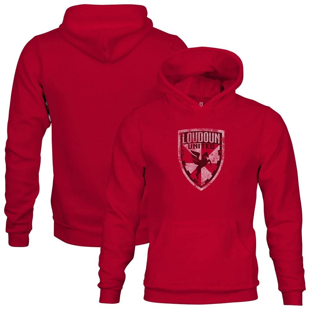 Youth 1863FC Red Loudoun United FC Color Badge Fleece Pullover Hoodie