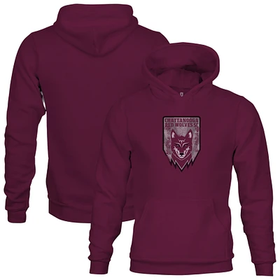 Youth 1863FC Maroon Chattanooga Red Wolves Color Badge Fleece Pullover Hoodie