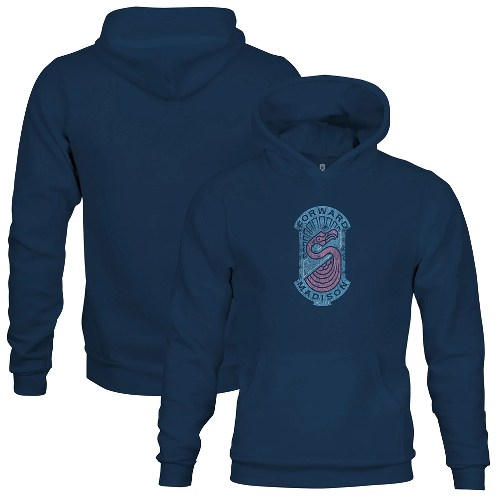 Youth 1863FC Navy Forward Madison FC Color Badge Fleece Pullover Hoodie
