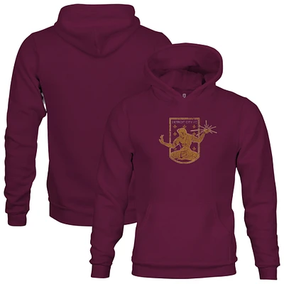Youth 1863FC Maroon Detroit City FC Color Badge Fleece Pullover Hoodie