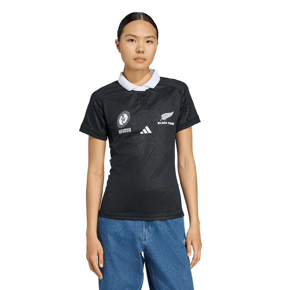 Black Ferns adidas Women's Rugby World Cup 2025 adidas Home Replica Jersey - Black - Women's