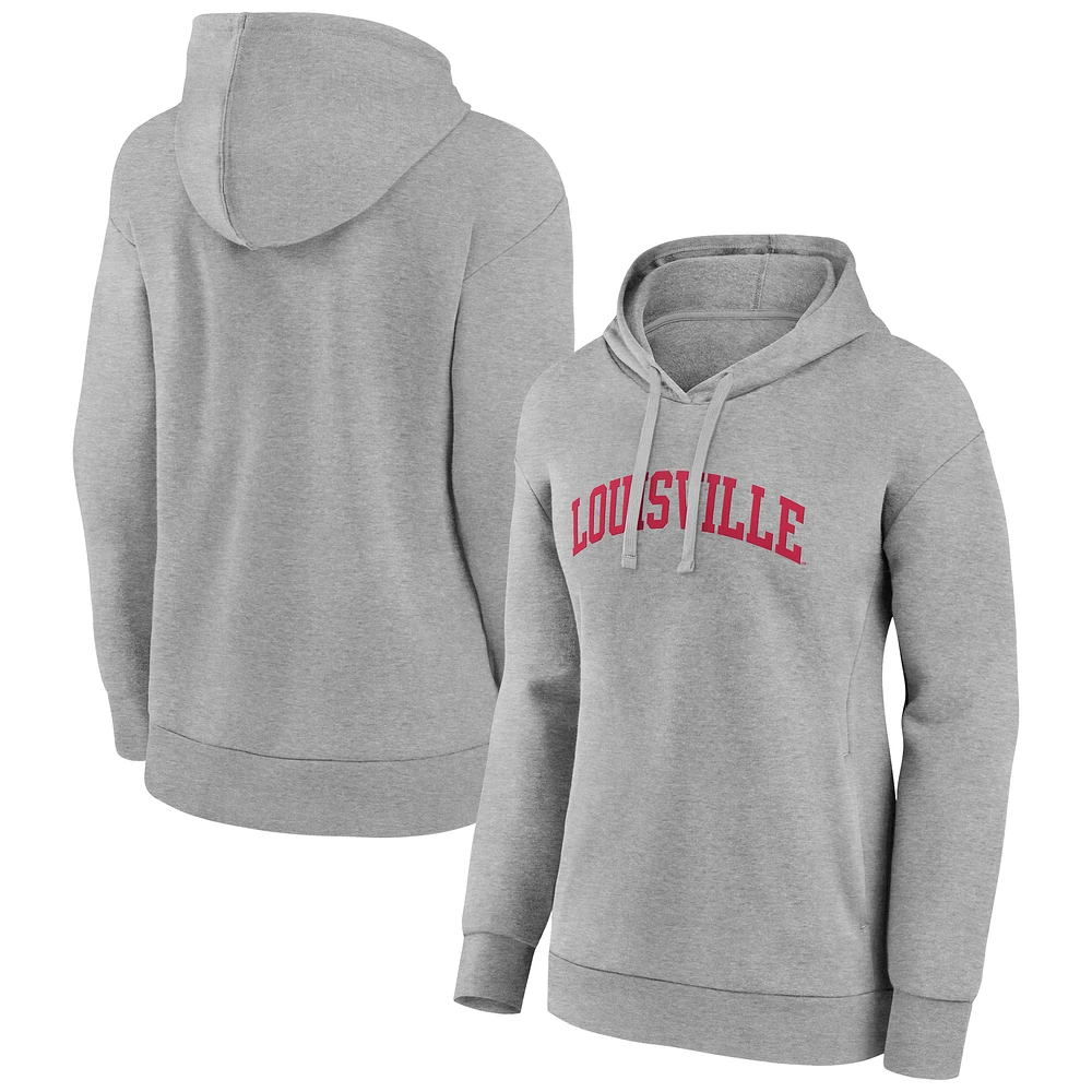Women's Gray Louisville Cardinals Arch Pullover Hoodie