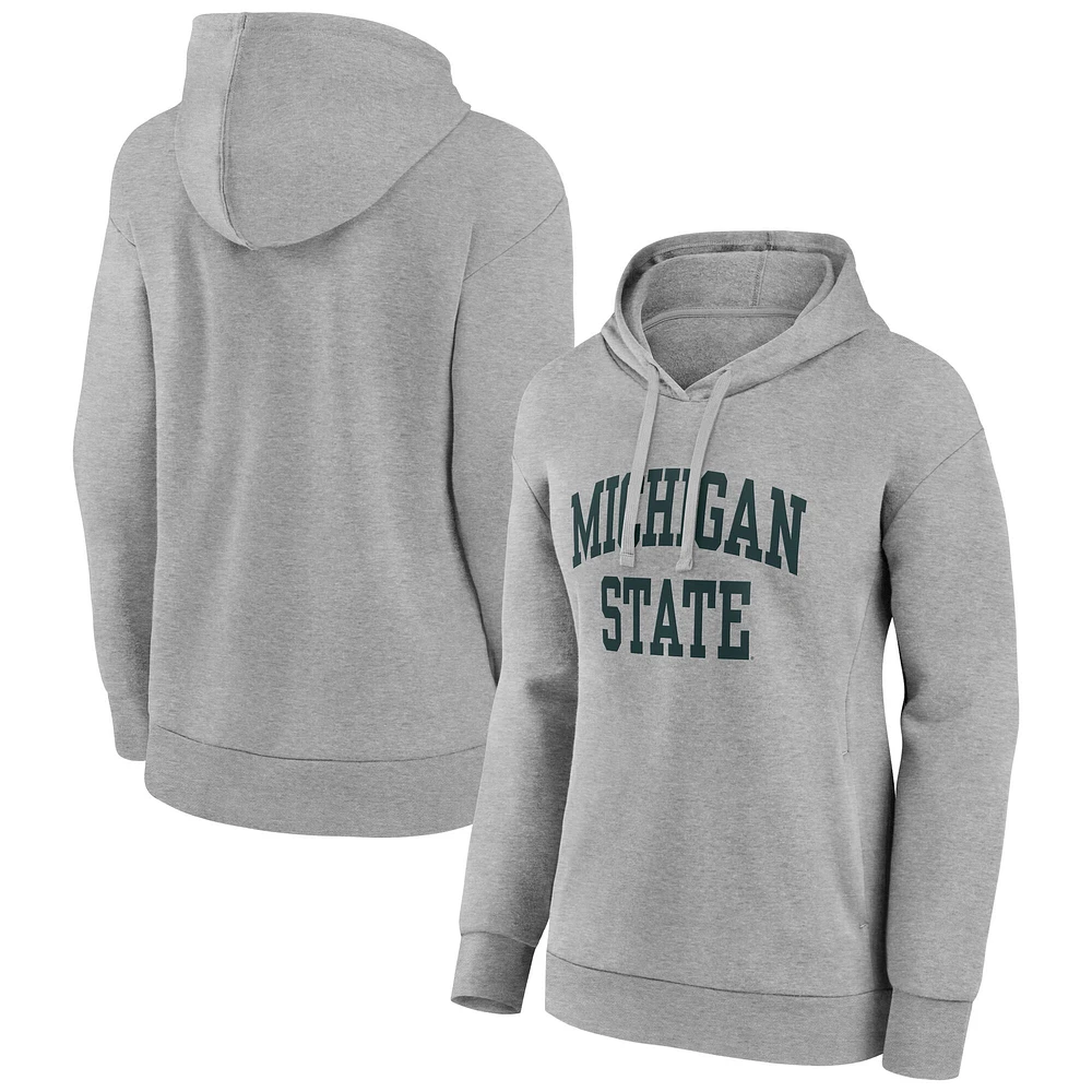 Women's Gray Michigan State Spartans Arch Pullover Hoodie