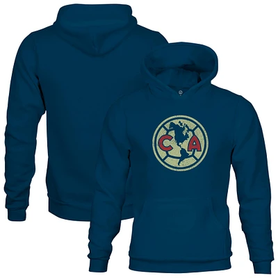 Youth 1863FC Navy Club America Color Badge Fleece Pullover Hoodie