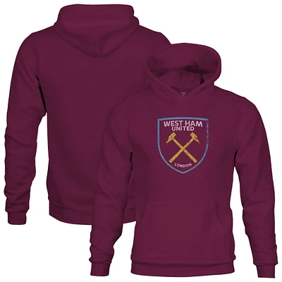 Youth 1863FC Claret West Ham United Color Badge Fleece Pullover Hoodie
