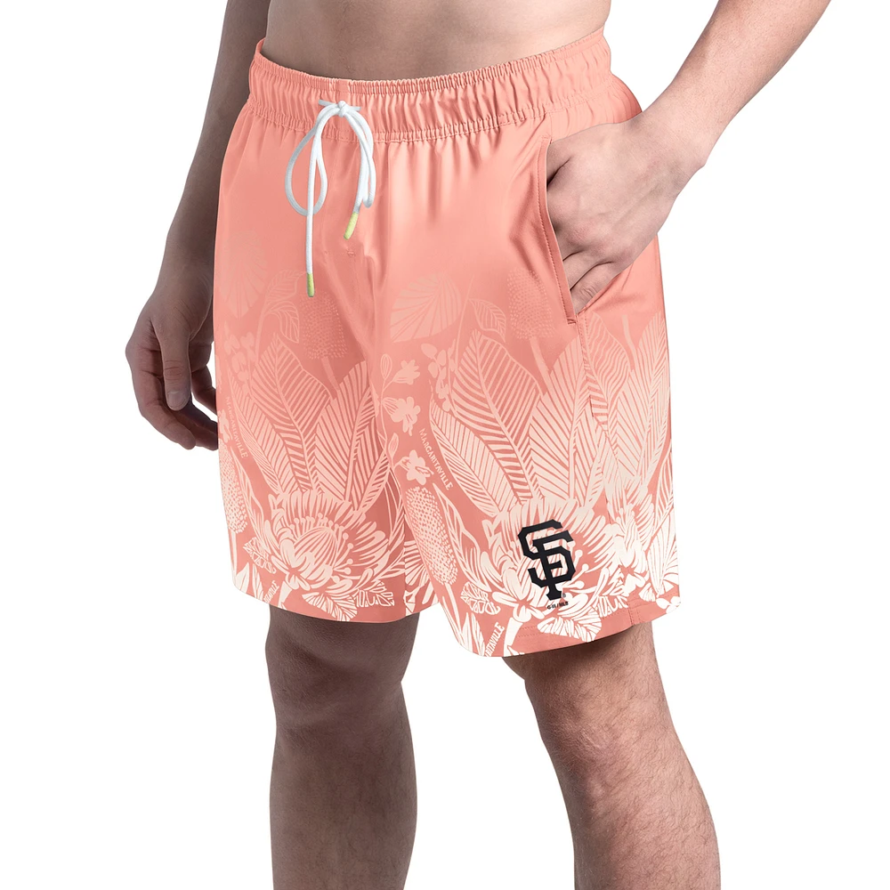 Men's Margaritaville Coral San Francisco Giants Lagoon Fiesta Swim Shorts