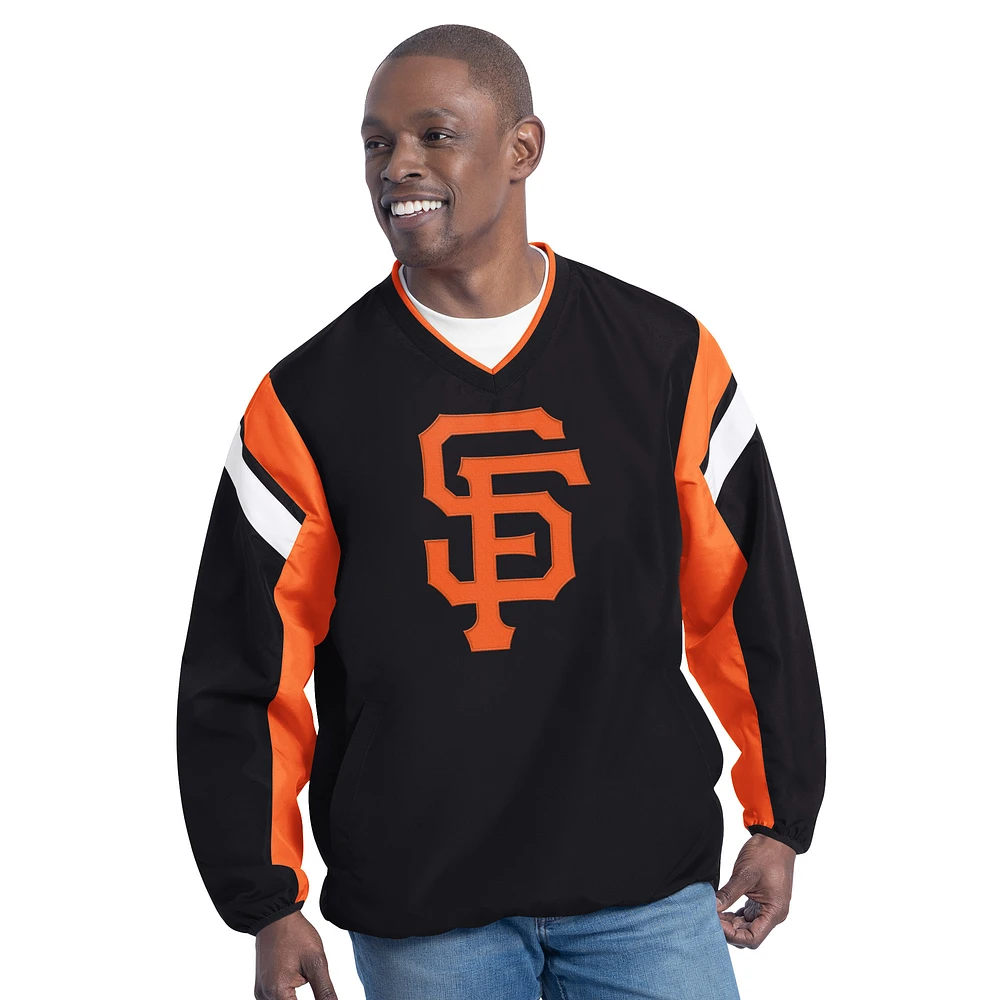 Men's G-III Sports by Carl Banks Black San Francisco Giants Double Coverage V-Neck Pullover