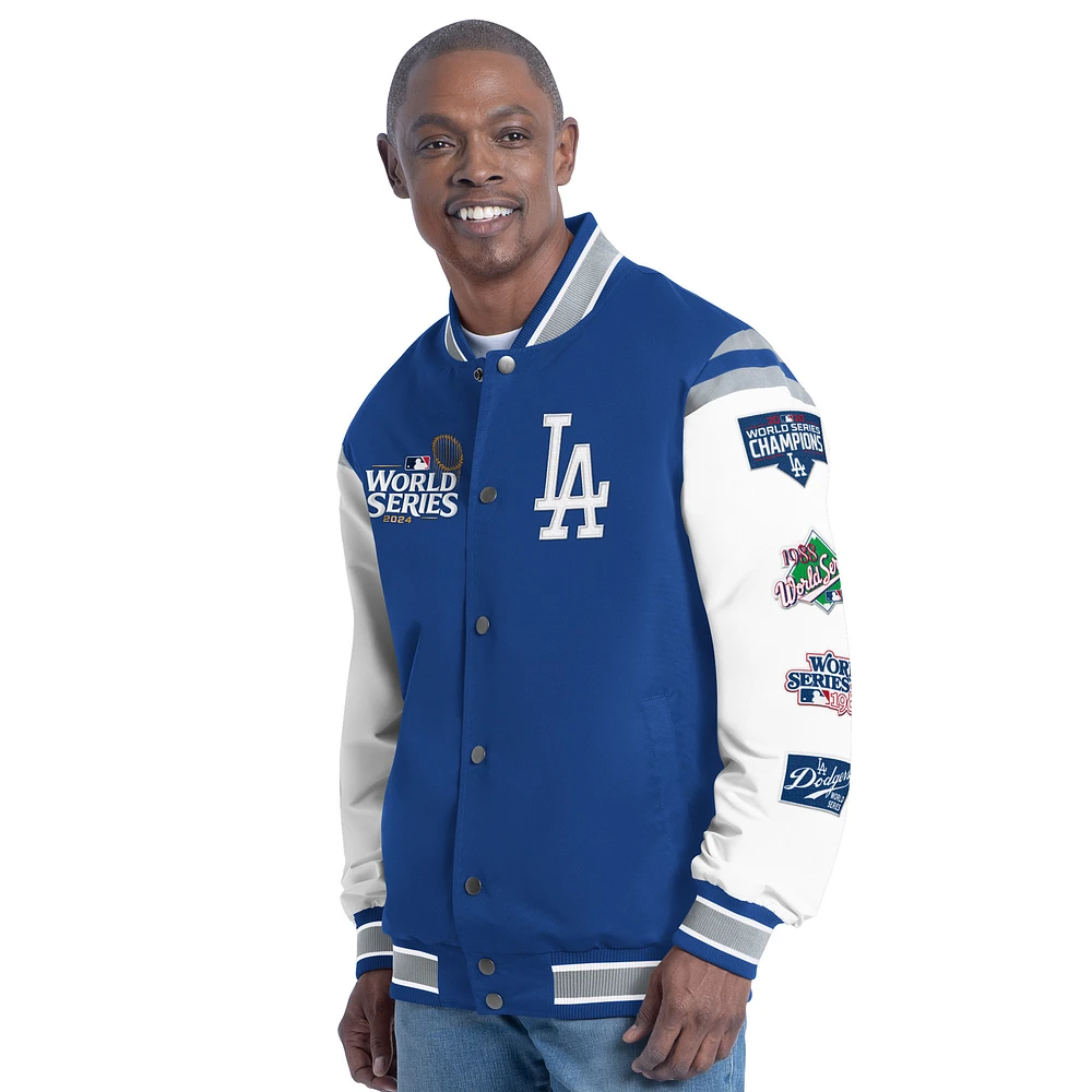 Men's G-III Sports by Carl Banks Royal Los Angeles Dodgers Recruit Commemorative Full-Snap Varsity Jacket