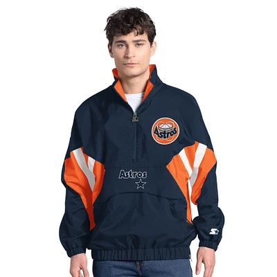 Men's Starter Navy Houston Astros Cooperstown Chief Half-Zip Pullover