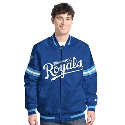 Men's Starter Royal Kansas City Royals Scout Full-Snap Varsity Jacket