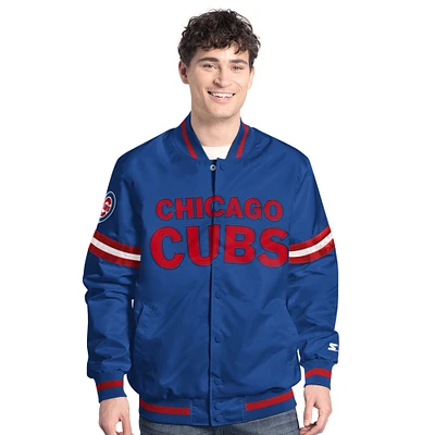 Men's Starter Royal Chicago Cubs Scout Full-Snap Varsity Jacket