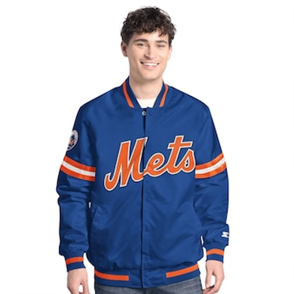 Men's Starter Royal New York Mets Scout Full-Snap Varsity Jacket