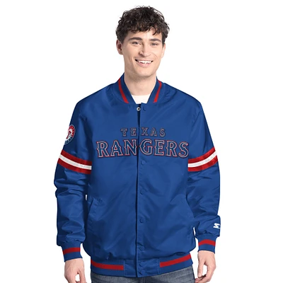 Men's Starter Royal Texas Rangers Scout Full-Snap Varsity Jacket