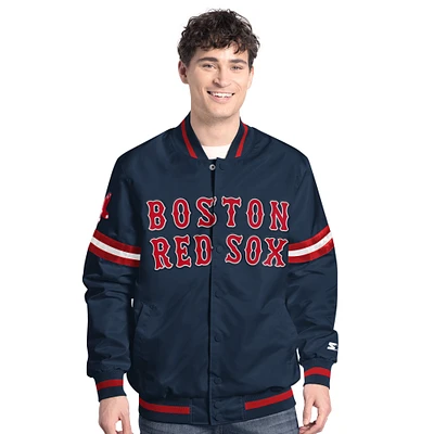 Men's Starter Navy Boston Red Sox Scout Full-Snap Varsity Jacket
